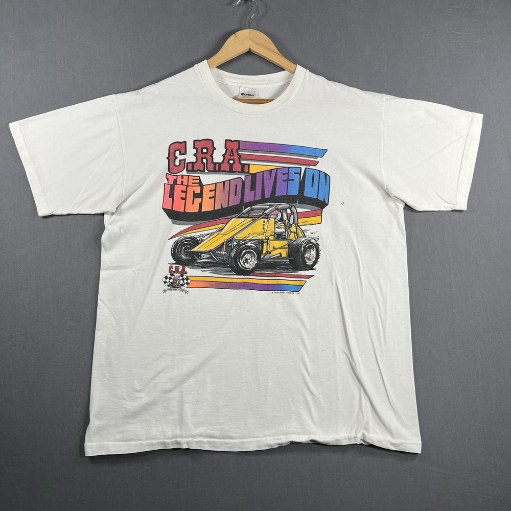 Vintage 93 CRA On The Road The Legend Lives On T Shirt White Size XL Made In USA